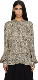 LEMAIRE Beige Printed Two Layers Blouse