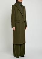 Another Tomorrow Tailored Wool Coat Dark Green
