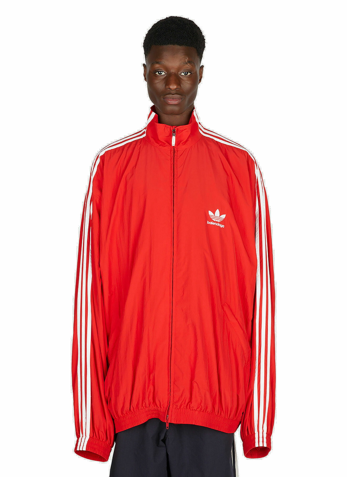 adidas x Balenciaga - Logo Print Track Jacket in Red