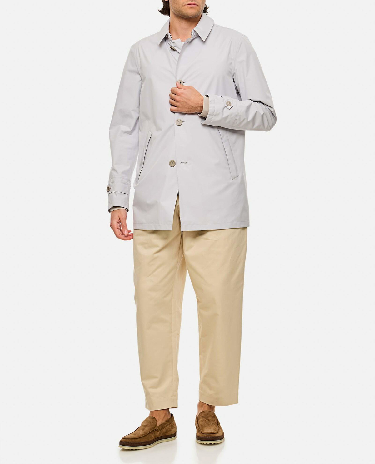 Herno Gray Polyester Rain Coat