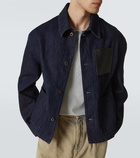 Loewe Leather-trimmed denim jacket