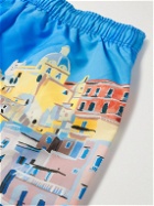 Ermenegildo Zegna - Mid-Length Printed Swim Shorts - Blue