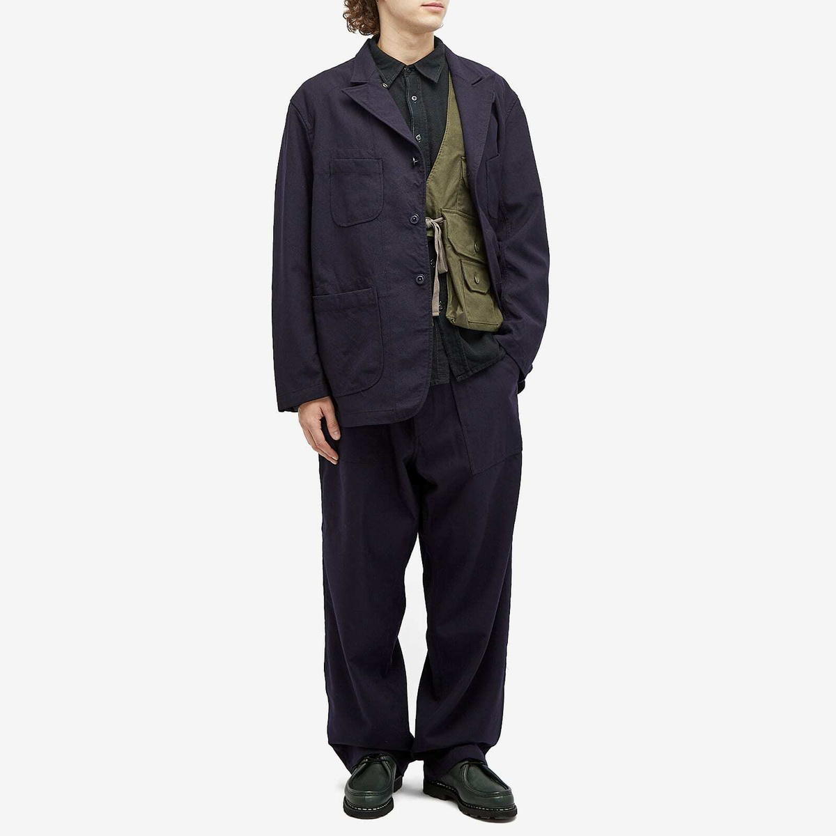 Engineered Garments Men's Fatigue Pant in Dark Navy Wool Serge