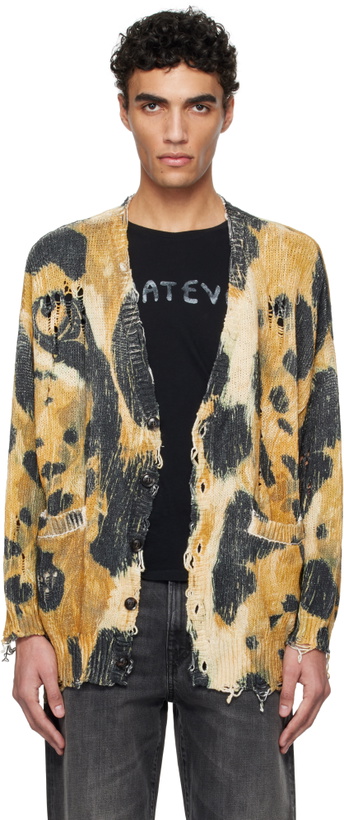 Photo: R13 Yellow & Black Printed Oversized Cardigan