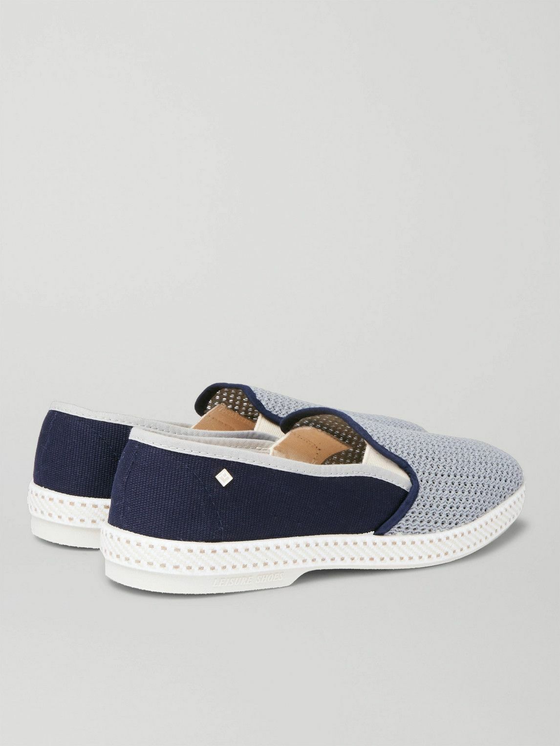 RIVIERAS - Maltese Falcon Cotton-Mesh and Canvas Espadrilles - Blue