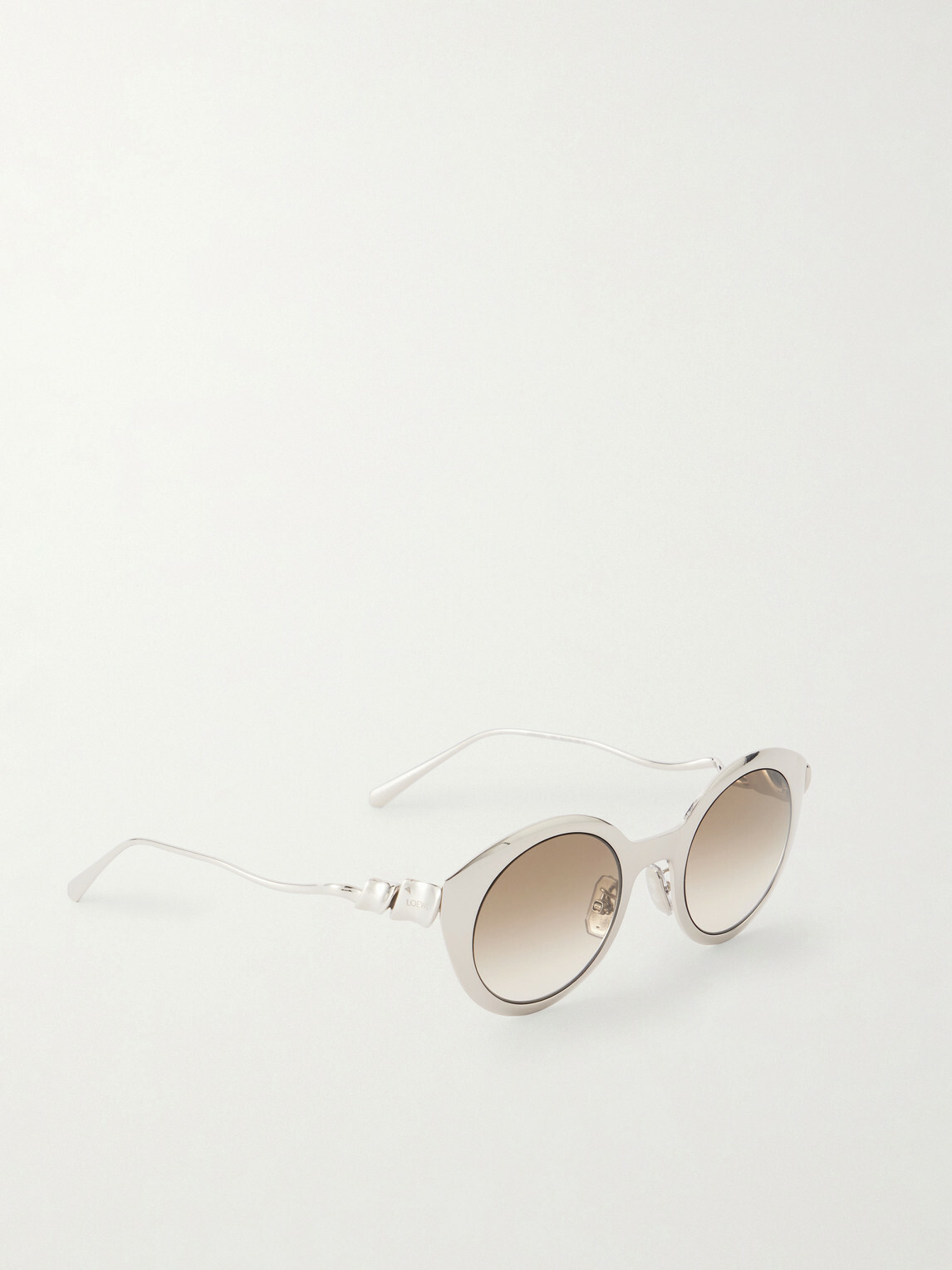 LOEWE - Coil Round-Frame Silver-Tone Sunglasses