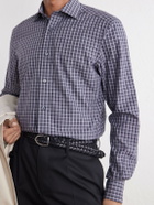 Zegna - Centoquaranta Checked Cotton-Twill Shirt - Gray