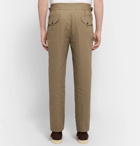 Rubinacci - Manny Tapered Pleated Linen Trousers - Brown