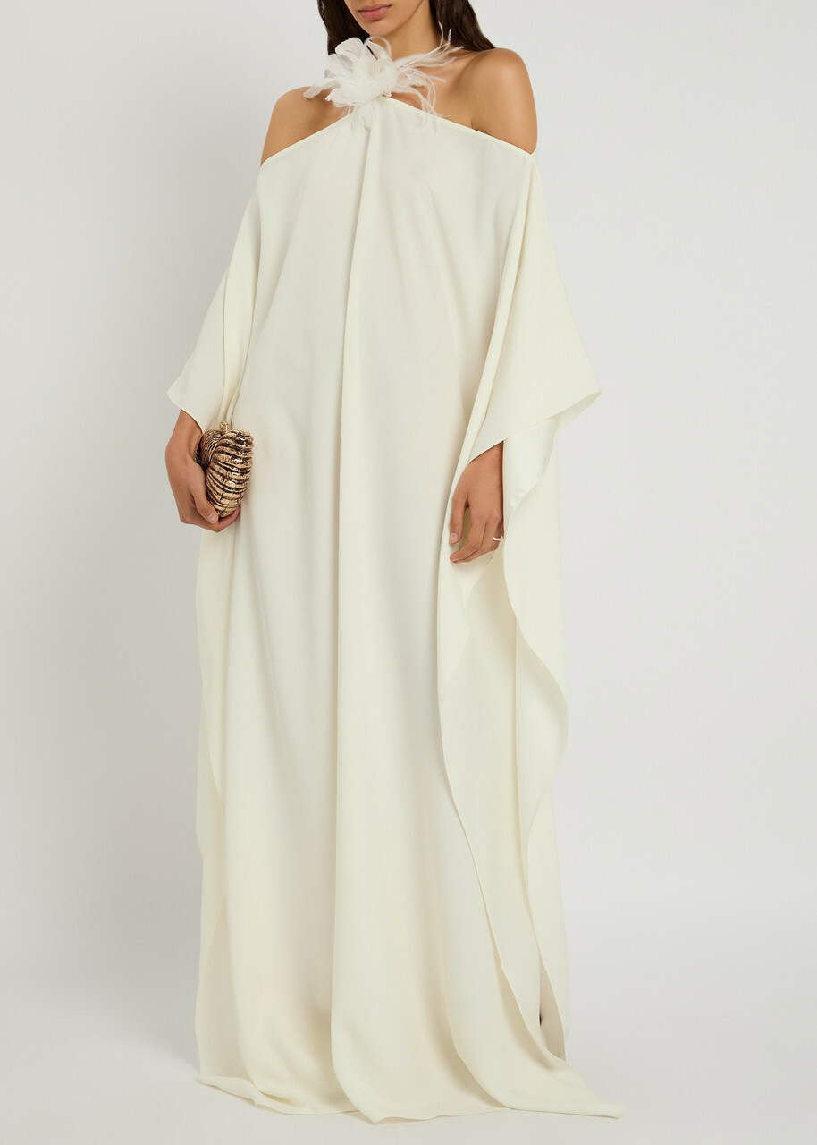 Taller Marmo Sza Sza Kaftan Garden Crepe Maxi Kaftan Dress - Beige - One Size