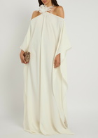 Taller Marmo Sza Sza Kaftan Garden Crepe Maxi Kaftan Dress - Beige - One Size