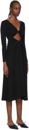 Rosetta Getty Black Cotton Midi Dress