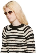 Dries Van Noten Beige Linda Farrow Edition Goggle Sunglasses