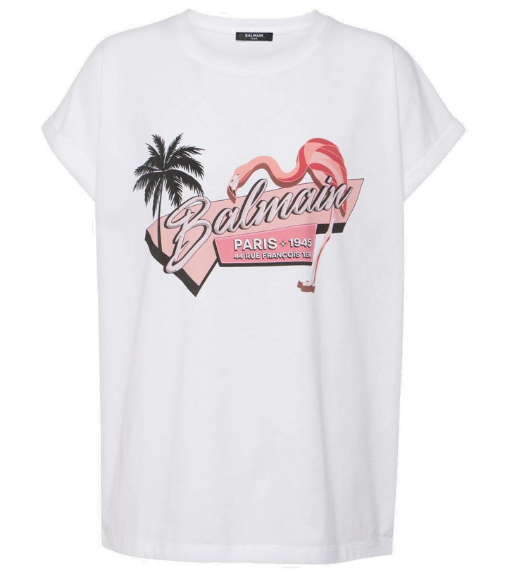 Photo: Balmain Rosa Flamingo cotton jersey T-shirt