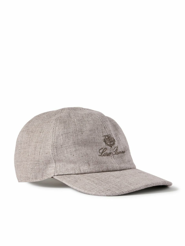 Photo: Loro Piana - Logo-Embroidered Linen Baseball Cap - Gray