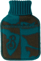 Burberry Navy & Gray EKD Wool Hot Water Bottle