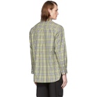Tibi SSENSE Exclusive Green and Beige Check Recycled Utility Shirt
