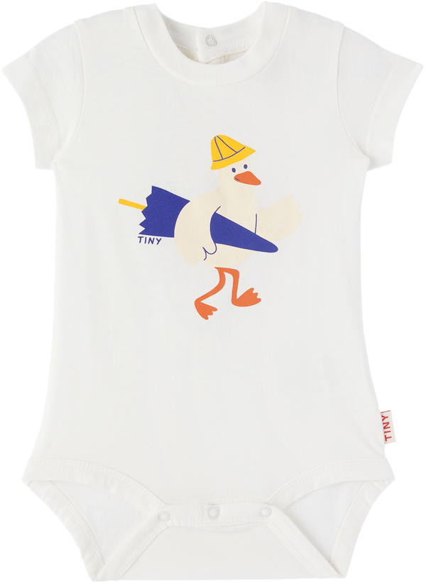 Photo: TINYCOTTONS Baby White Beach Goose Bodysuit