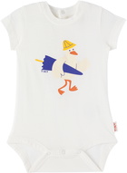 TINYCOTTONS Baby White Beach Goose Bodysuit