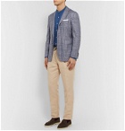 Kiton - Blue Slim-Fit Unstructured Cashmere, Virgin Wool, Silk and Linen-Blend Blazer - Blue
