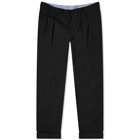 Beams Plus Men's 2 Pleat Chino in Black