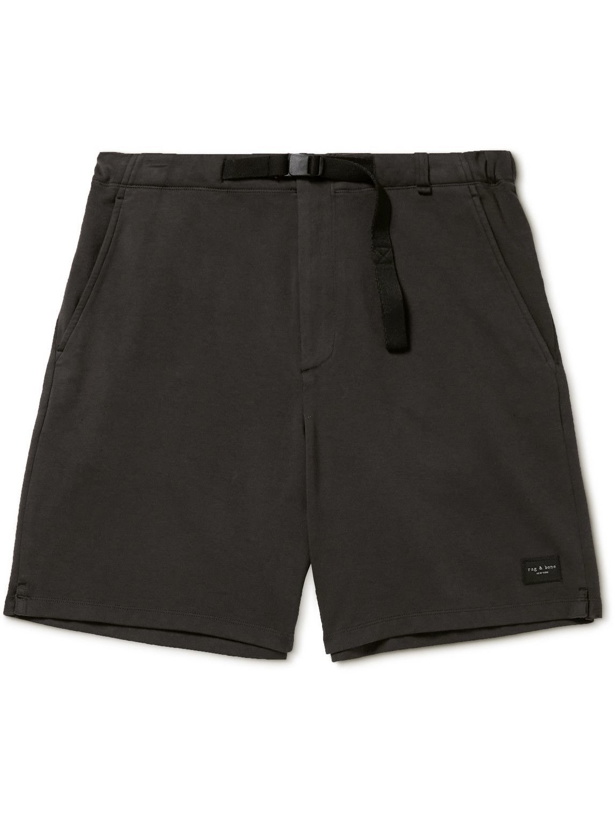 Photo: Rag & Bone - Future Staples Perry Wide-Leg Belted Organic Cotton-Jersey Shorts - Gray