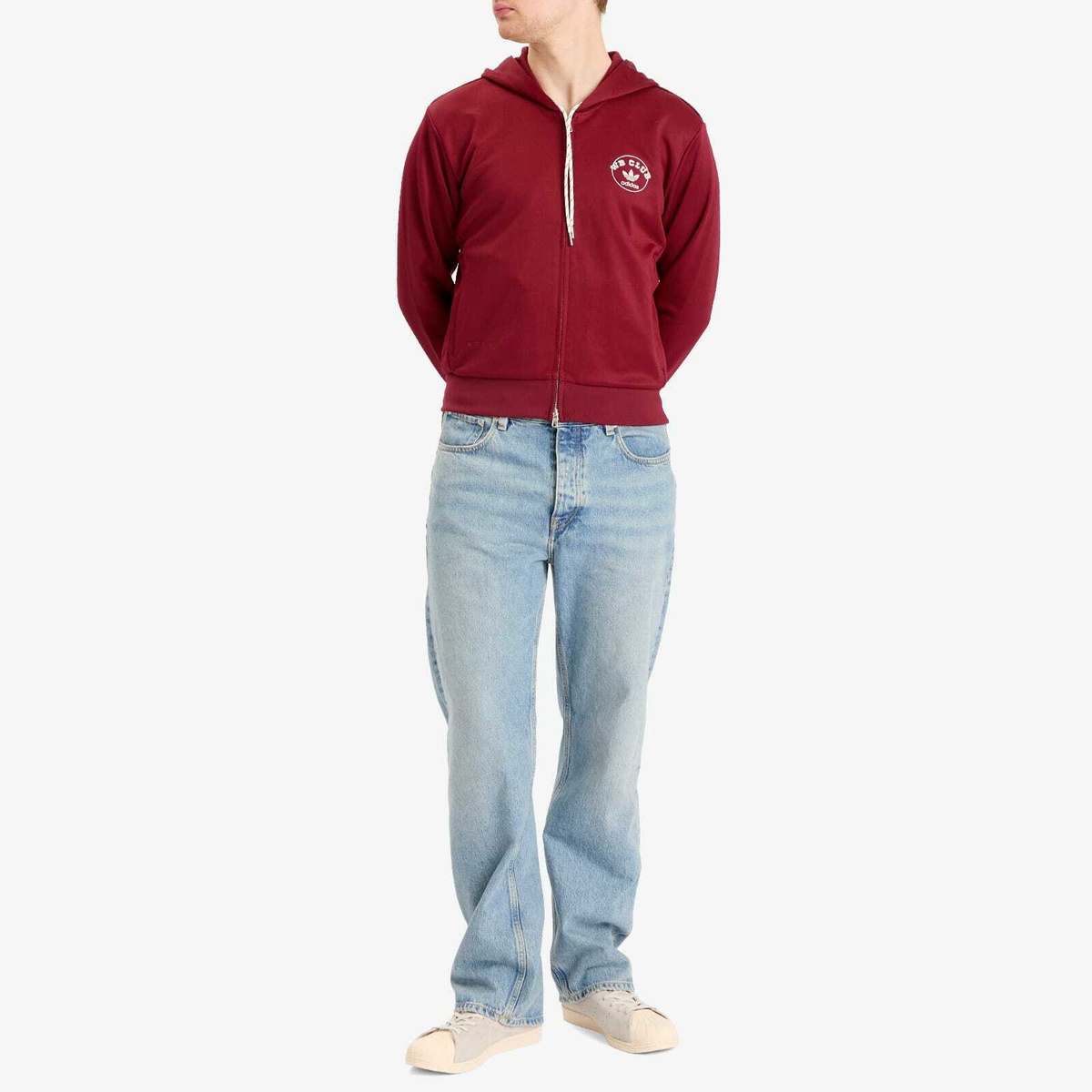 Adidas x Wales Bonner Track Hoodie in Collegiate Burgundy
