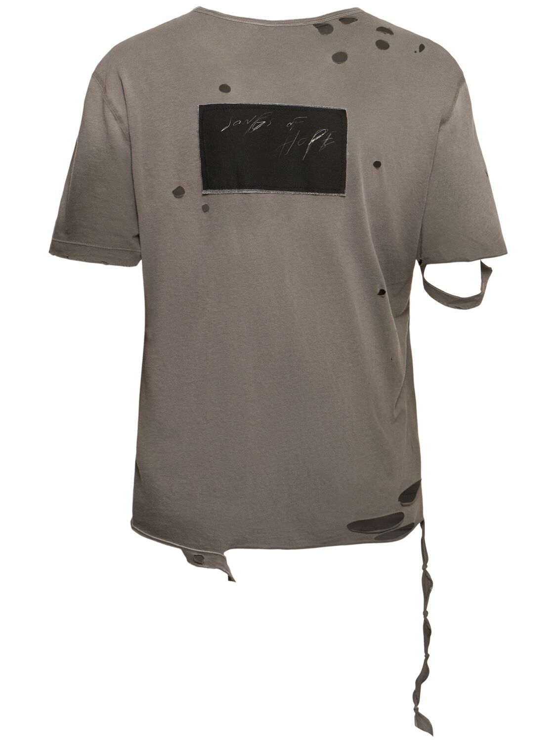 トップス Ann Demeulemeester destroy t-shirt ANN DEMEULEMEESTER Fanie Distressed Cotton T-shirt Ann Demeulemeester