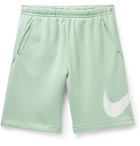 Nike - Sportswear Club Fleece-Back Cotton-Blend Jersey Drawstring Shorts - Green