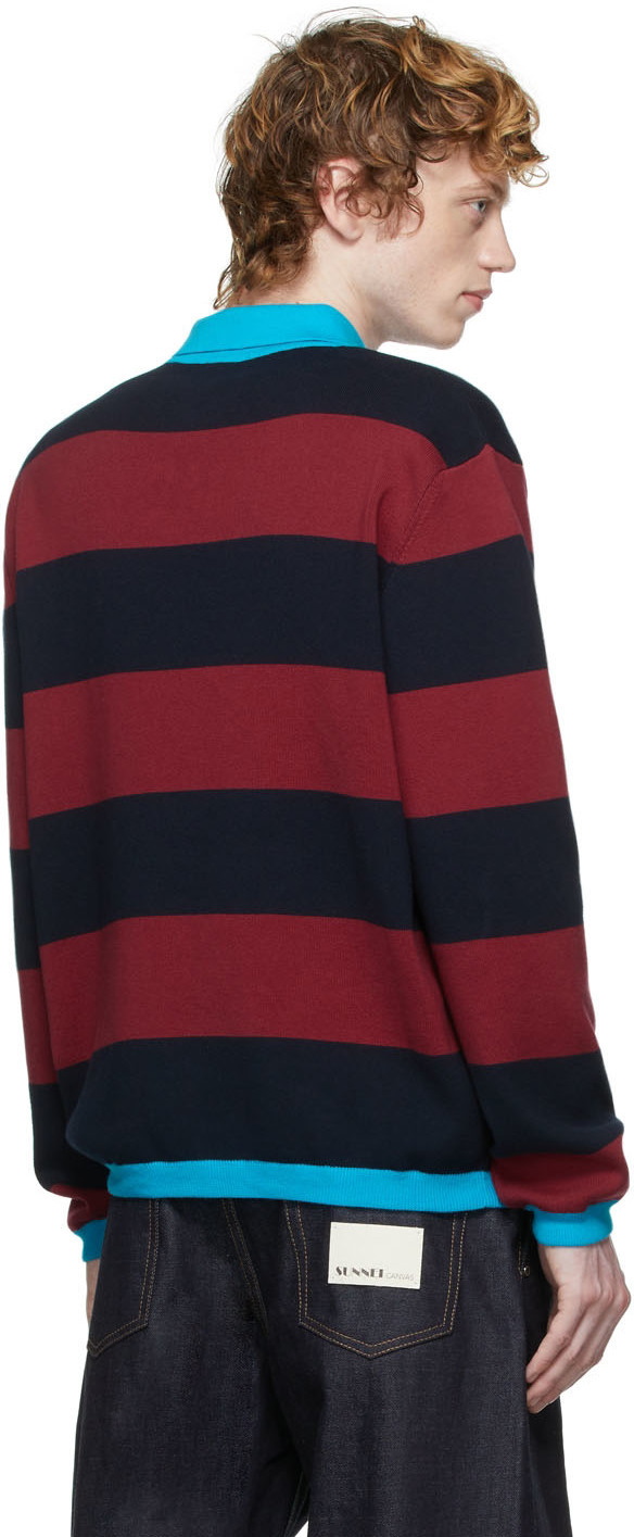 Sunnei Knit Striped Long Sleeve Polo Sunnei