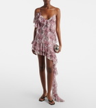 Bananhot Zoe floral ruffled asymmetric minidress