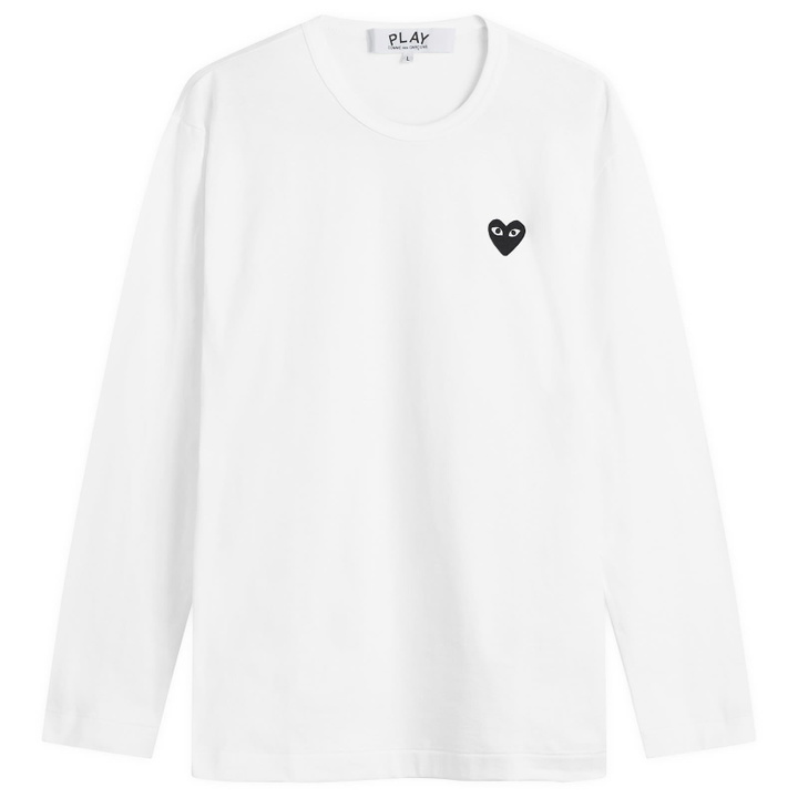 Photo: Comme des Garçons Play Black Heart Long Sleeve T-Shirt in White