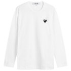 Comme des Garçons Play Black Heart Long Sleeve T-Shirt in White