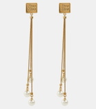 Miu Miu Faux pearl and brass earrings