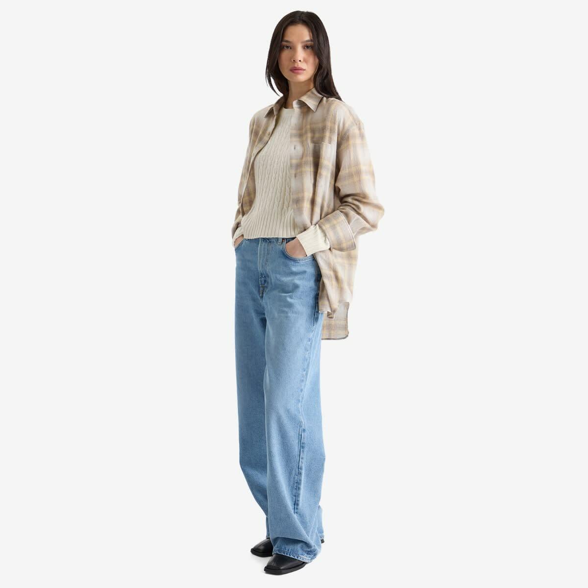 GUEST IN RESIDENCE Women's Cable Shrunken Crew In Cashmere in Cream