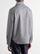 Stòffa - Spread-Collar Brushed Cotton Woven Shirt - Gray