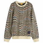 Dime Men's Houndstooth Knit Sweater in Cream Multi