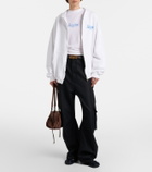 Balenciaga Logo cotton jersey zip-up hoodie