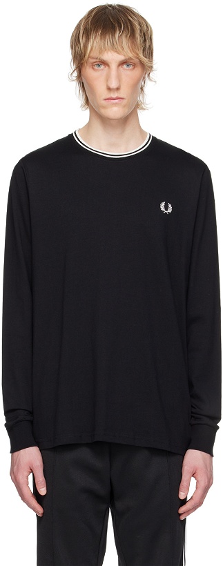 Photo: Fred Perry Black Twin Tipped Long Sleeve T-Shirt