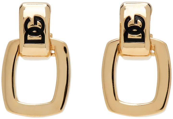 Photo: Dolce & Gabbana Gold Logo Earrings