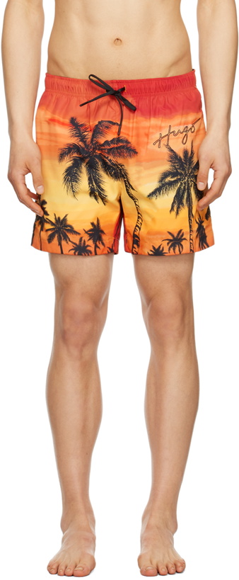 Photo: Hugo Orange Graphic Swim Shorts
