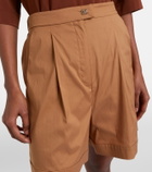 Max Mara Medeola pleated cotton-blend Bermuda shorts