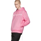 mastermind WORLD Pink Boxy Reflective Logo Hoodie