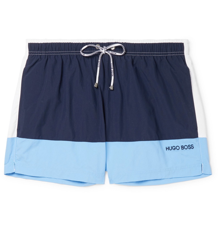 Photo: Hugo Boss - Short-Length Colour-Block Swim Shorts - Blue