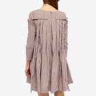 Sandy Liang Women's Kew Gingham Mini Dress in Latte Gingham
