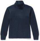Maison Kitsuné - Ribbed Mélange Lambswool Rollneck Sweater - Blue