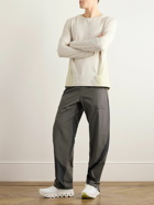 ON - POST ARCHIVE FACTION Tapered Mesh-Trimmed Stretch Recycled-Shell Trousers - Gray
