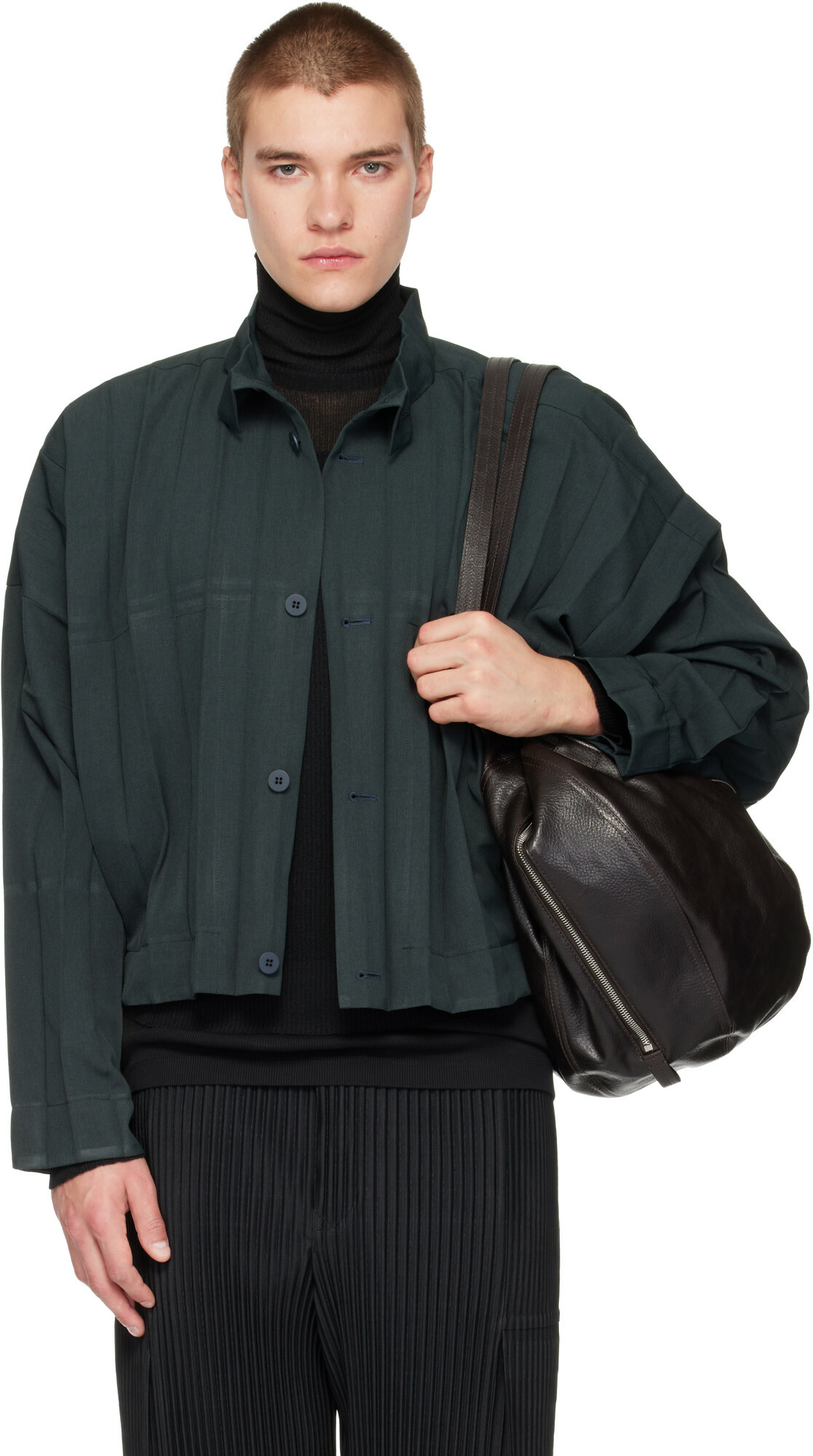HOMME PLISSÉ ISSEY MIYAKE Khaki Parachute Blouson Jacket Homme