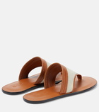 Loro Piana Tiki leather-trimmed slides