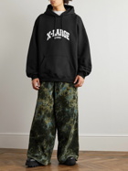 VETEMENTS - X-Large Logo-Embroidered Cotton-Blend Jersey Hoodie