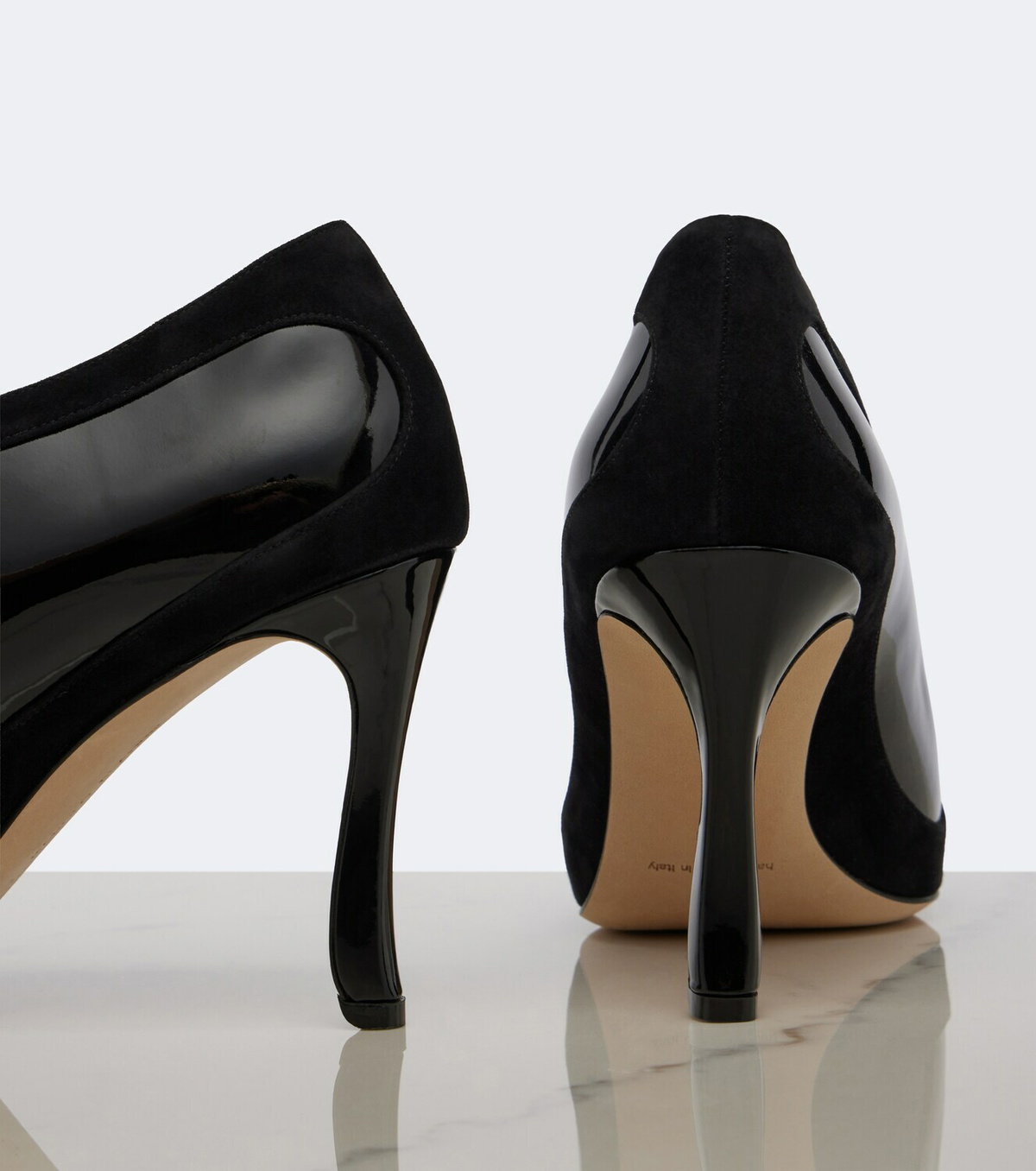 Manolo Blahnik Ters suede and patent leather pumps